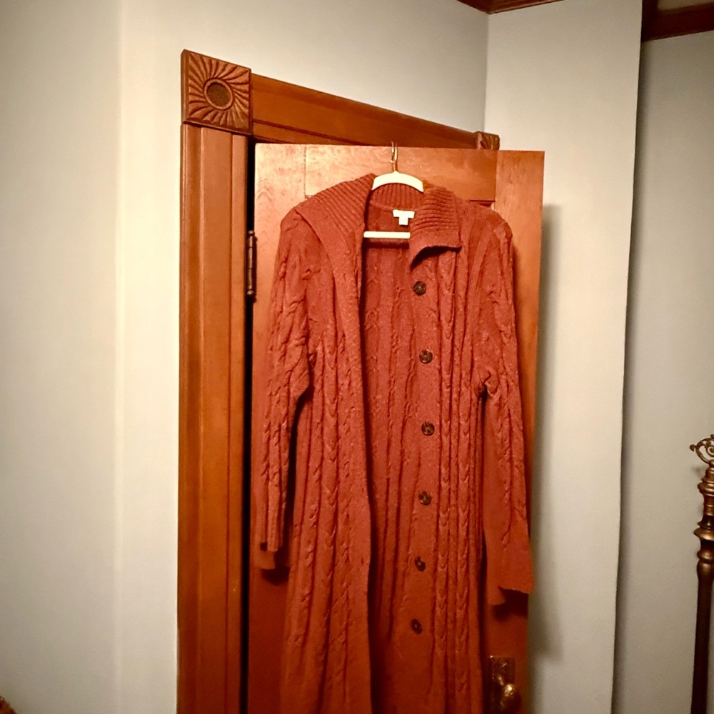J. Jill Rust Long Sleeve Dress and Cardigan Set - Picture 4 of 8